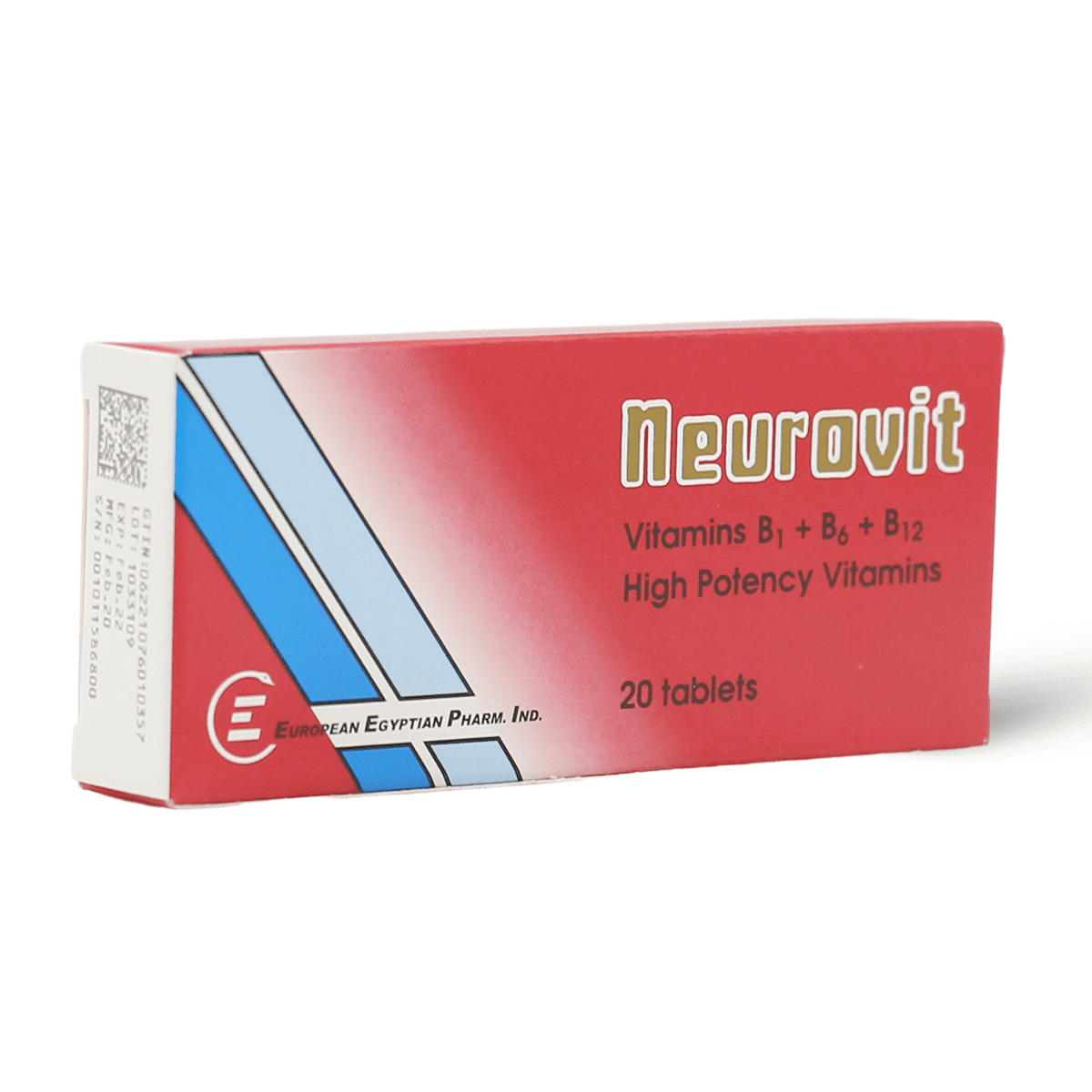 Neurovit, Vitamin B, Reduce Neuropathy - 20 Tablets