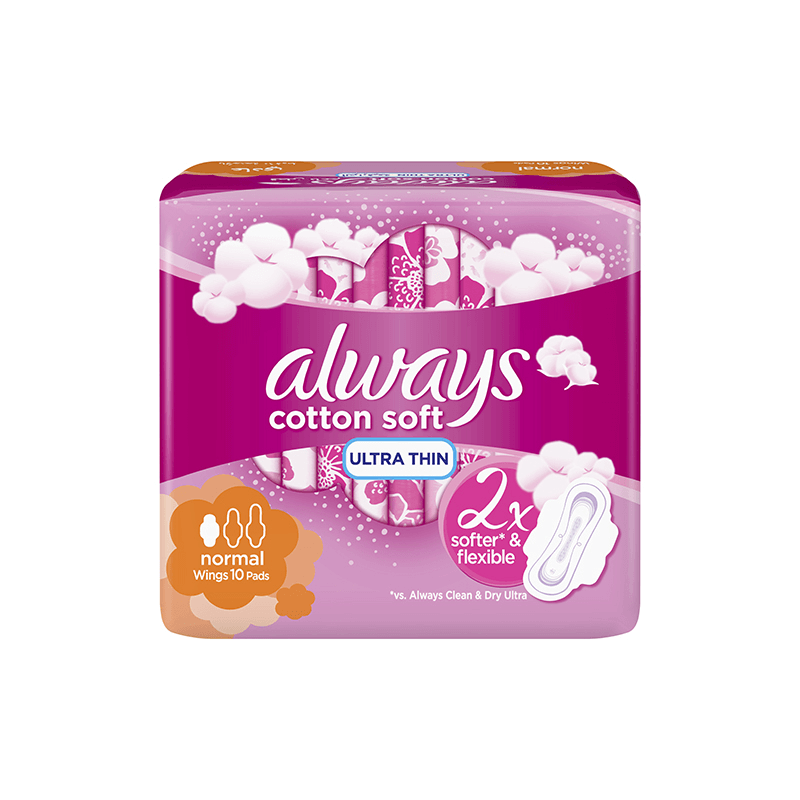 Edit Always Ultra Cotton Soft Normal With Wings 10 Pads