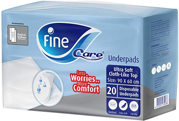 Fine Care Underpads 90X60 Cm - 20 Pcs