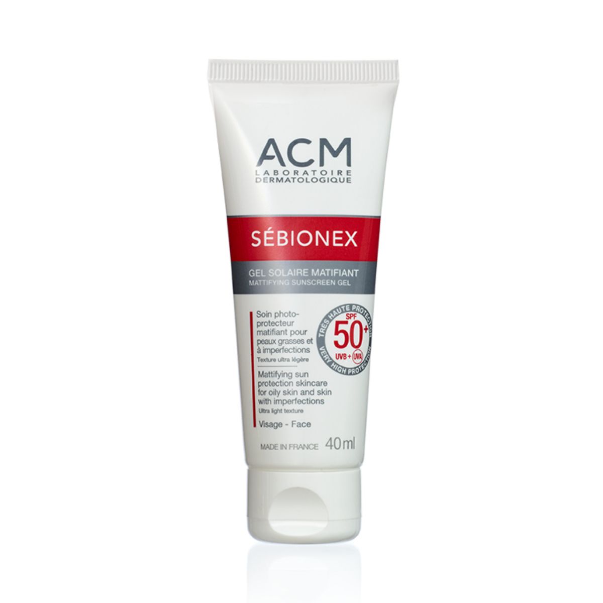 Acm, Sebionex, Mattifying Sunscreen Gel, Spf50+, For Oily Skin - 40 Ml