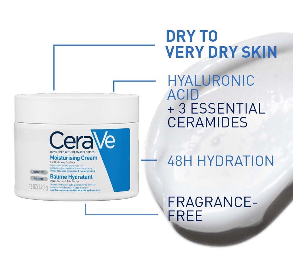 Cerave Moisturizing Cream for Dry Skin with Hyaluronic Acid 454 gm