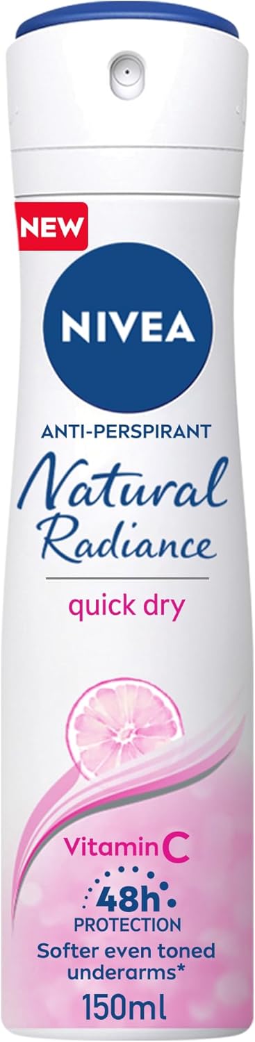NIVEA Antiperspirant Spray for Women, 48h Protection, Natural Radiance, 150ml