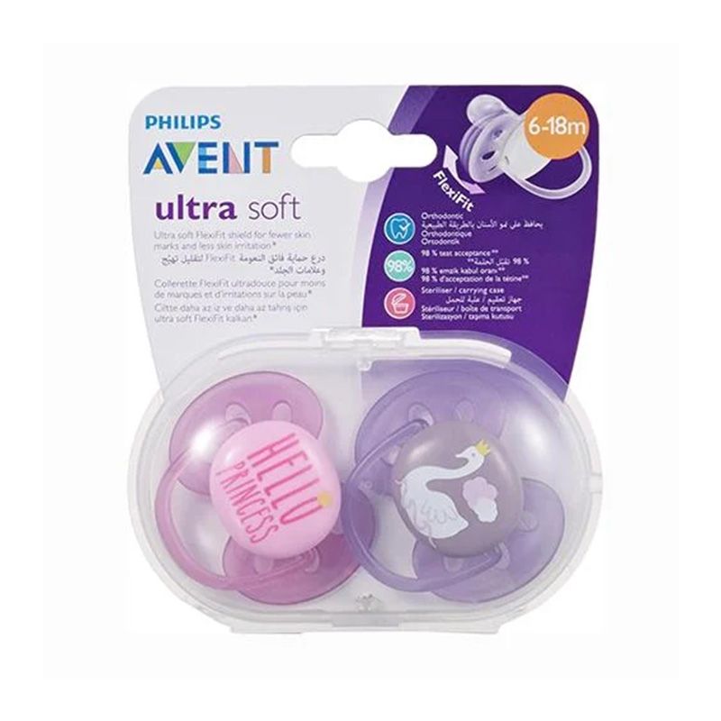 Avent 223/02 Ultra Soft Soother 6-18m Girl