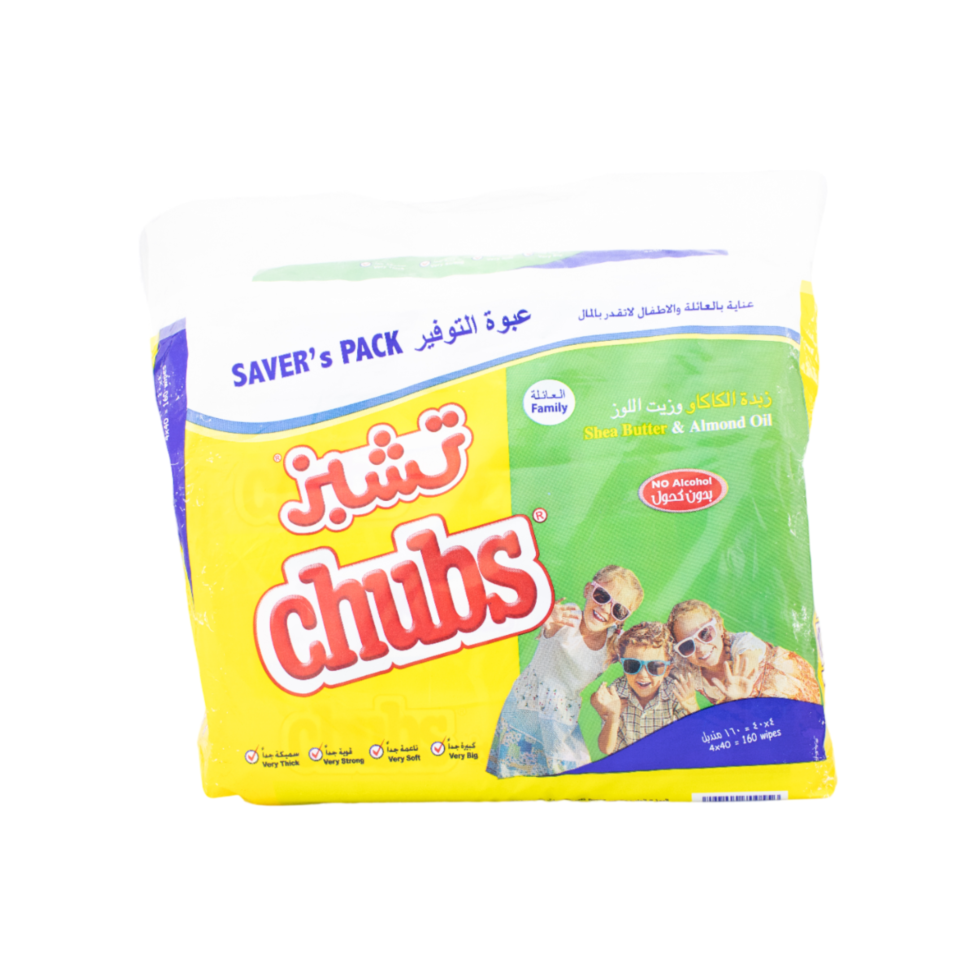 CHUBS SHEA BUTTER / ALMOND OIL 4X40WIPES