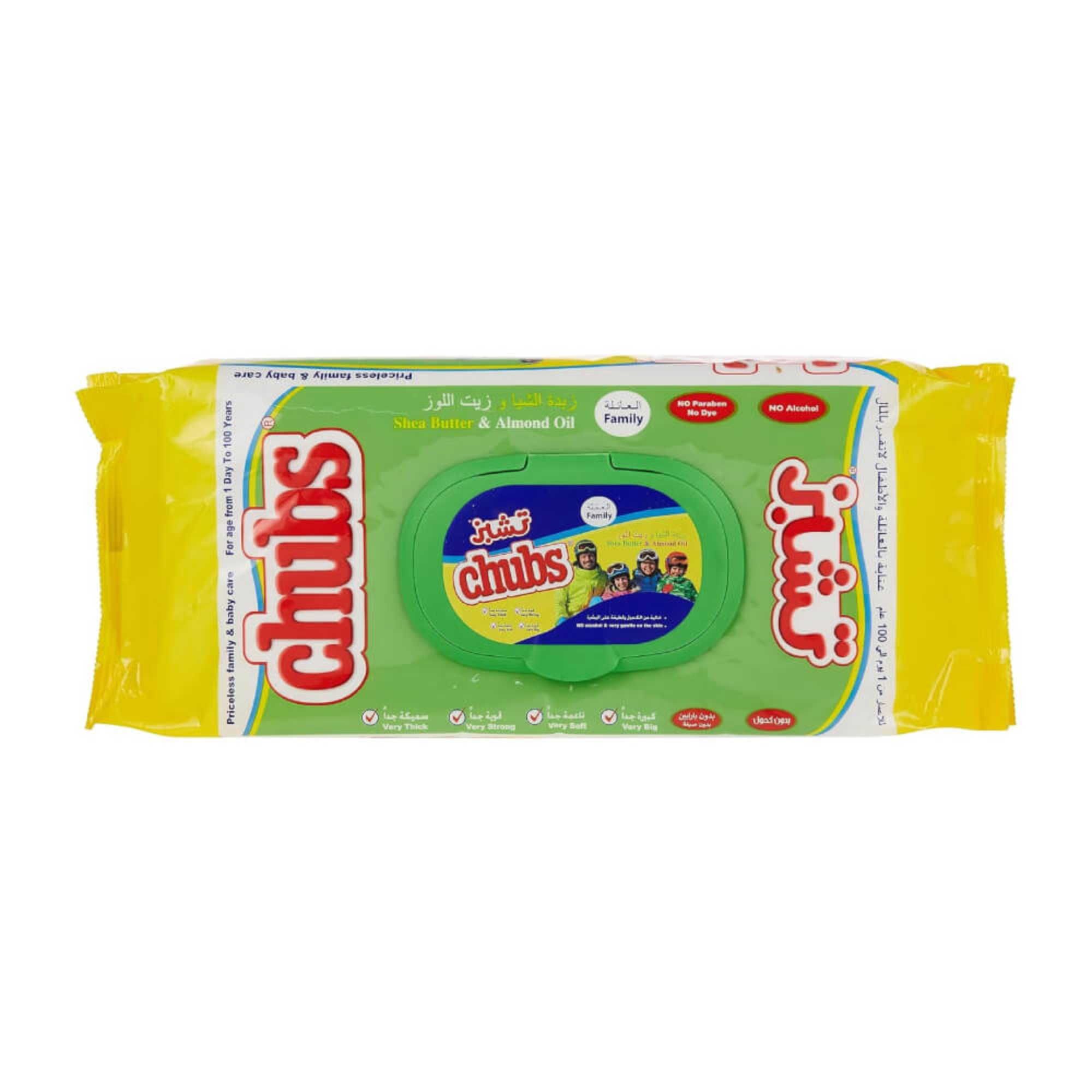 CHUBS BABY WIPES SHEA BUTTER+ALMOND OIL 40PCS