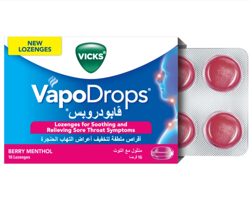 VICKS VAPODROPS BERRY MENTHOL 16 LOZENGES